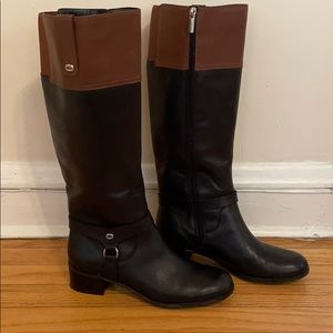 Black/brown two tone Bandolino boots with heel